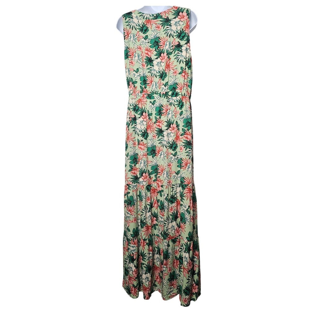 Lost + Wander Island Hopper Dress Women L Mint Floral Cutout Tiered Maxi NWT - Picture 4 of 10